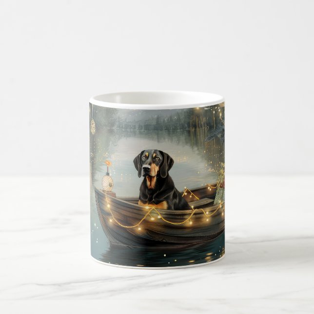 Bluetick Coonhound Christmas Festive Voyage Coffee Mug (Center)