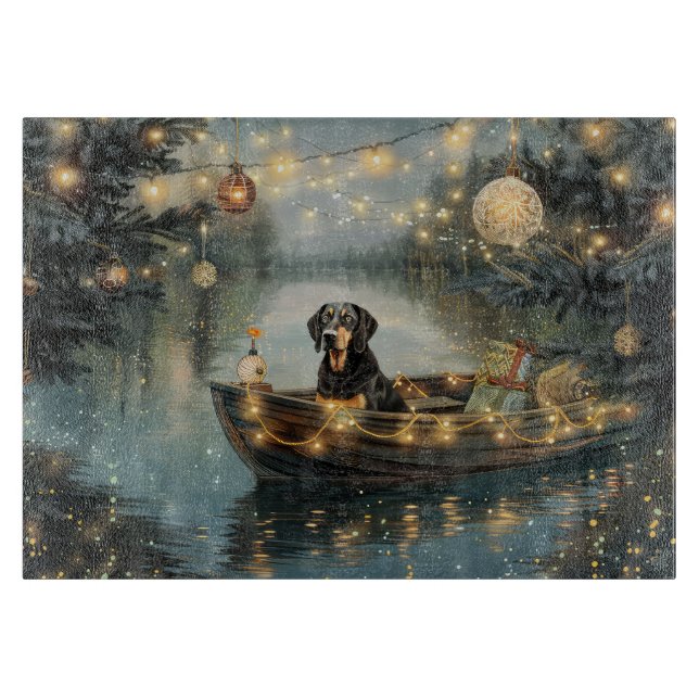 Bluetick Coonhound Christmas Festive Voyage Cutting Board (Front)