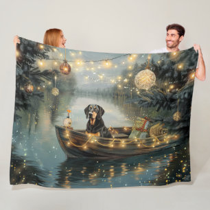 Bluetick Coonhound Christmas Festive Voyage Fleece Blanket