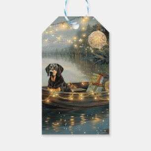 Bluetick Coonhound Christmas Festive Voyage Gift Tags