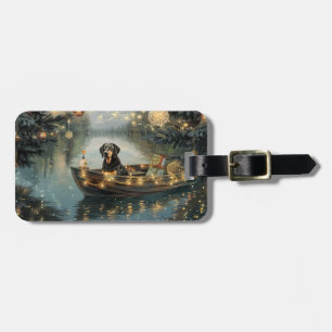Bluetick Coonhound Christmas Festive Voyage Luggage Tag