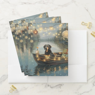 Bluetick Coonhound Christmas Festive Voyage Pocket Folder