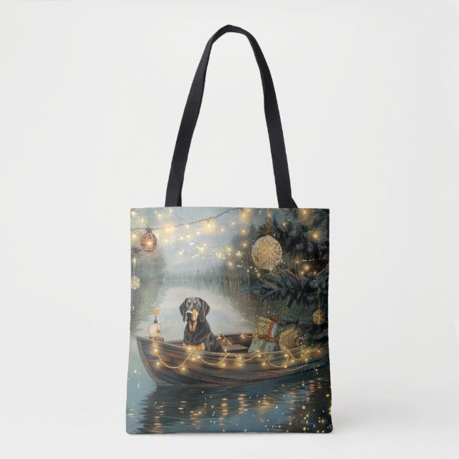Bluetick Coonhound Christmas Festive Voyage Tote Bag (Front)