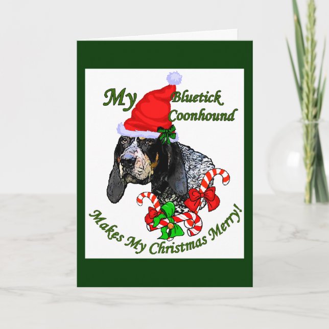 Bluetick Coonhound Christmas Gifts Holiday Card (Front)
