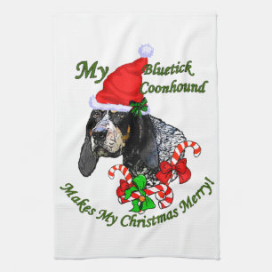 Bluetick Coonhound Christmas Kitchen Towel