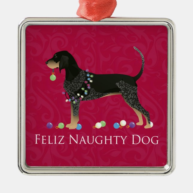 Bluetick Coonhound Christmas Metal Ornament (Front)