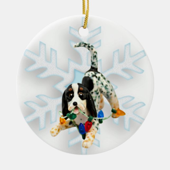 Bluetick Coonhound Christmas Ornament (Front)