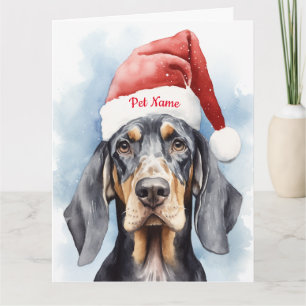Bluetick Coonhound Christmas Personalized Card