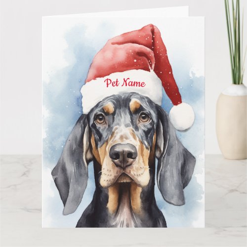 Bluetick Coonhound Christmas Personalized  Card