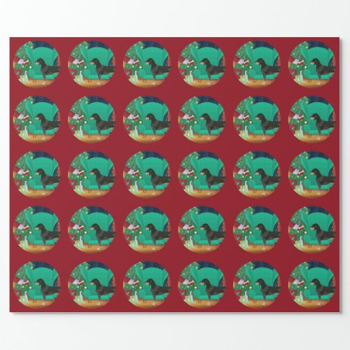 Bluetick Coonhound Christmas Santas Gift Wrapping Paper