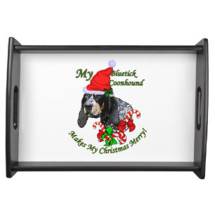 Bluetick Coonhound Christmas Serving Tray