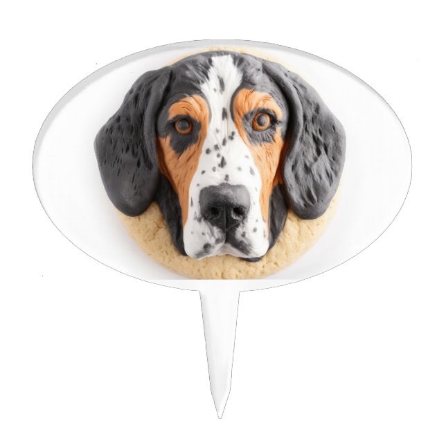 Bluetick Coonhound Dog 3D Inspired Cake Topper (Front)