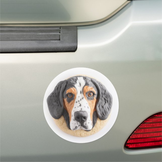 Bluetick Coonhound Dog 3D Inspired Car Magnet (In Situ)