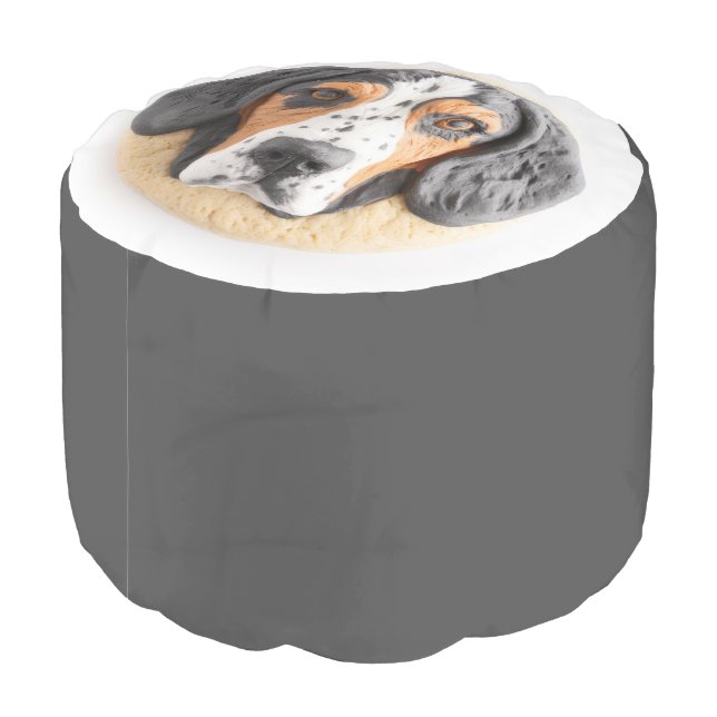 Bluetick Coonhound Dog 3D Inspired Pouf (Angled Back)