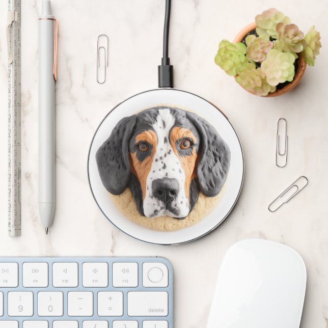 Bluetick Coonhound Dog 3D Inspired Wireless Charger (Desk)