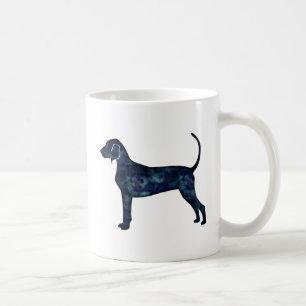 Bluetick Coonhound Dog Black Watercolor Silhouette Coffee Mug