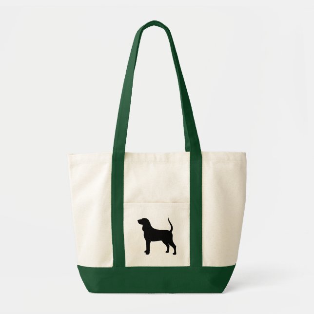 Bluetick Coonhound Dog Breed Silhouette Tote Bag (Front)