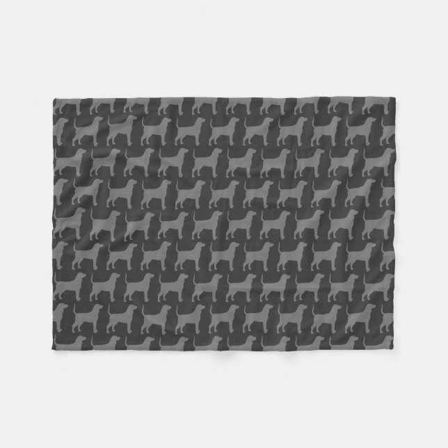 Bluetick Coonhound Dog Breed Silhouettes Pattern Fleece Blanket (Front (Horizontal))