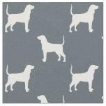 Bluetick Coonhound Dog Breed Silhouettes Patterned Fabric