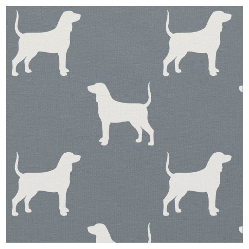 Bluetick Coonhound Dog Breed Silhouettes Patterned Fabric