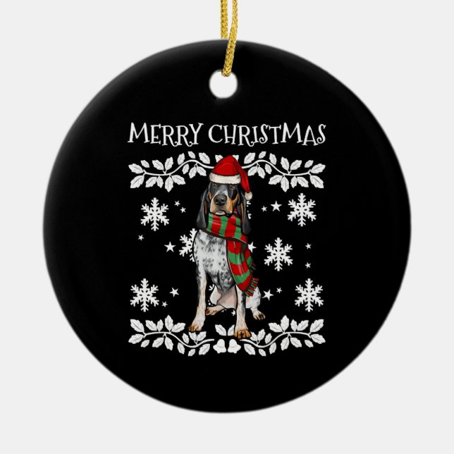 Bluetick Coonhound Dog Christmas Ornament Xmas (Front)