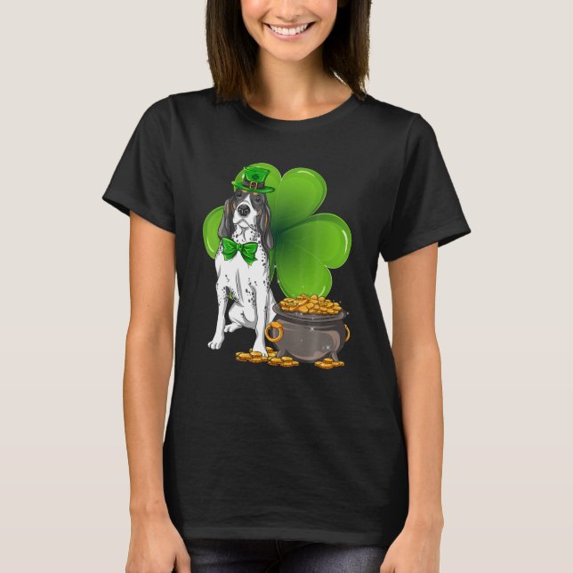 Bluetick Coonhound Dog Irish Leprechaun Saint St T-Shirt (Front)