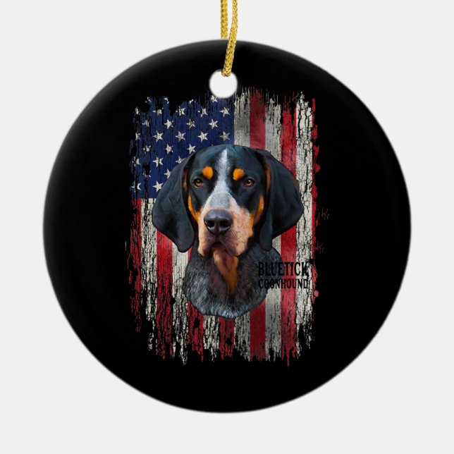Bluetick Coonhound Dog Owner Mom Dad Love Ceramic Ornament (Front)