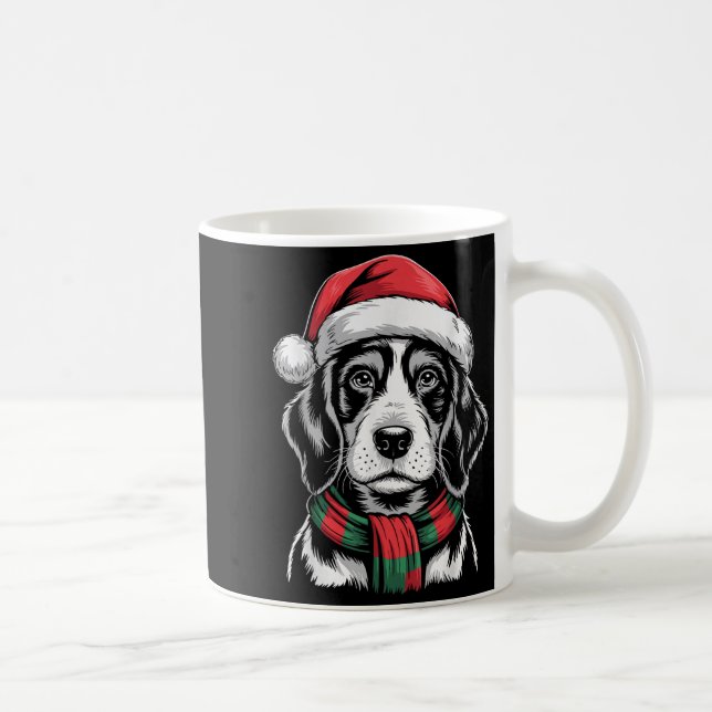Bluetick Coonhound Dog Santa Hat F Christmas Costu Coffee Mug (Right)