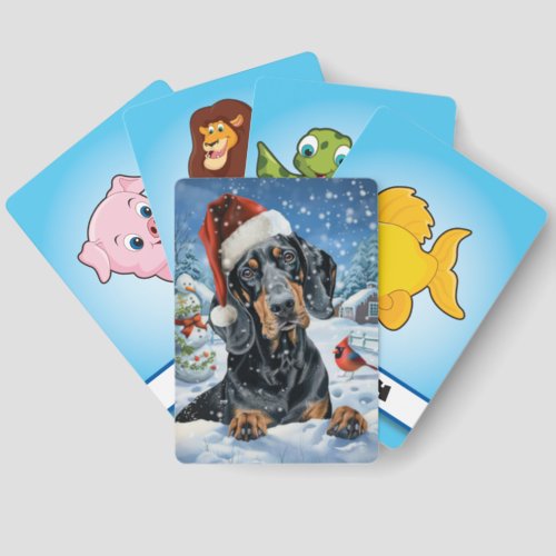 Bluetick Coonhound Dog Winter Wonderland Christmas Matching Game Cards