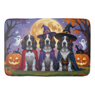Bluetick Coonhound Dogs Pumpkin Halloween Funny Bath Mat