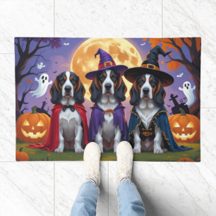 Bluetick Coonhound Dogs Pumpkin Halloween Funny Doormat