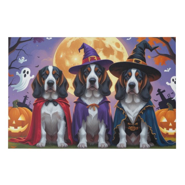 Bluetick Coonhound Dogs Pumpkin Halloween Funny Faux Canvas Print (Front)