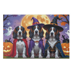 Bluetick Coonhound Dogs Pumpkin Halloween Funny Faux Canvas Print