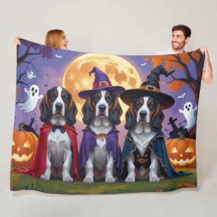 Bluetick Coonhound Dogs Pumpkin Halloween Funny Fleece Blanket