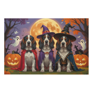 Bluetick Coonhound Dogs Pumpkin Halloween Funny Wood Wall Art