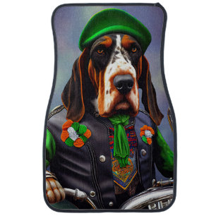 Bluetick Coonhound Driving Bike St. Patrick's Day Car Floor Mat