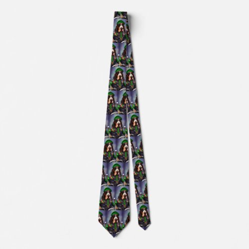 Bluetick Coonhound Driving Bike St Patricks Day Neck Tie