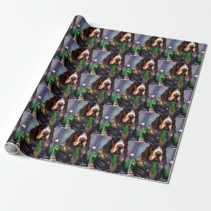 Bluetick Coonhound Driving Bike St. Patrick's Day Wrapping Paper