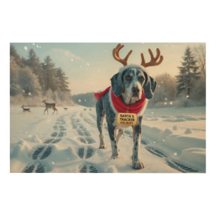 Bluetick Coonhound Festive Holiday Christmas  Wood Wall Art