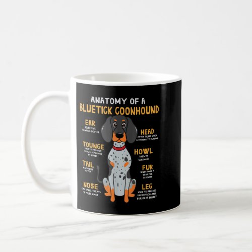 Bluetick Coonhound Funny Anatomy of Dog Mom Dad Gi Coffee Mug
