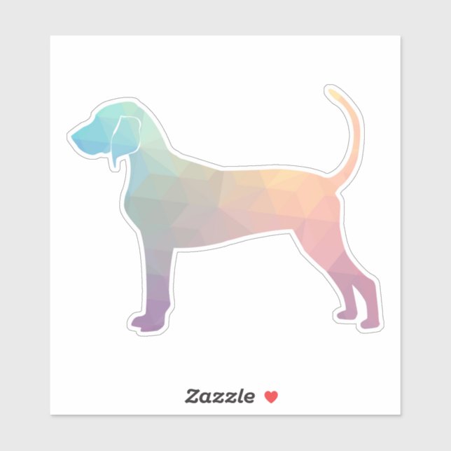 Bluetick Coonhound Geometric Pattern Silhouette Sticker (Sheet)