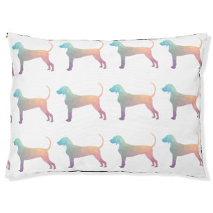 Bluetick Coonhound Geometric Silhouette in Pastels Pet Bed