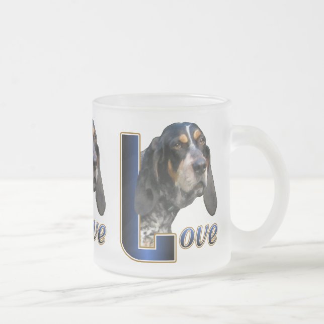 Bluetick Coonhound Gifts Frosted Glass Coffee Mug (Right)