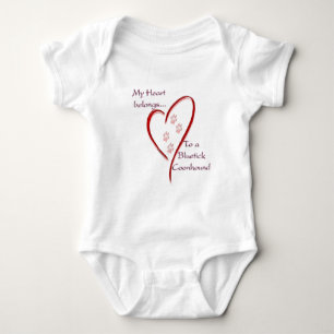 Bluetick Coonhound Heart Belongs Baby Bodysuit