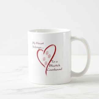 Bluetick Coonhound Heart Belongs Coffee Mug