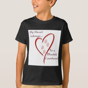 Bluetick Coonhound Heart Belongs T-Shirt