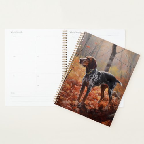 Bluetick Coonhound in Autumn Leaves Fall Inspire Planner