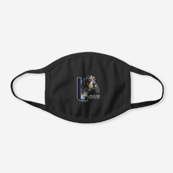 Bluetick Coonhound Love Black Cotton Face Mask by DogsByDezign at Zazzle