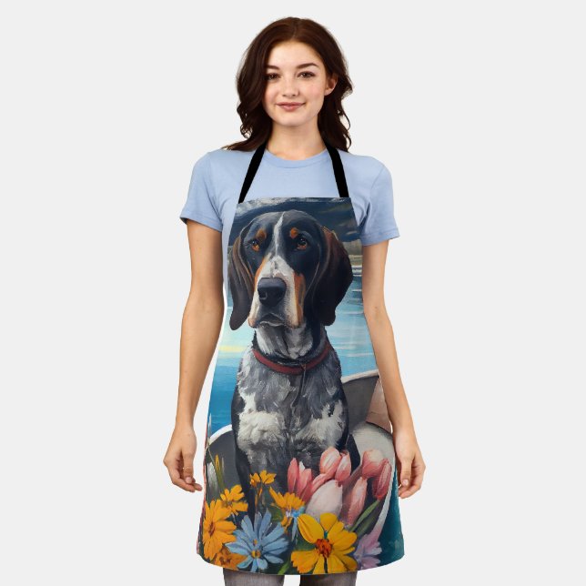 Bluetick Coonhound on a Paddle: A Scenic Adventure Apron (Worn)