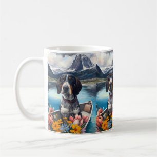 Bluetick Coonhound on a Paddle: A Scenic Adventure Coffee Mug